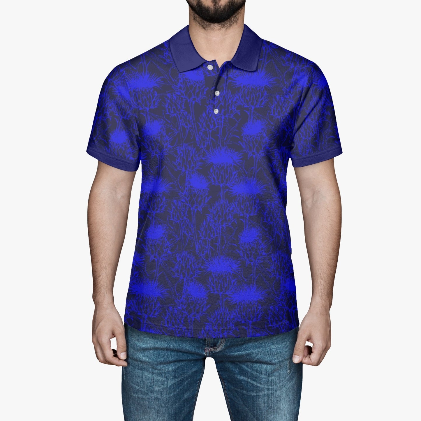 Scottish Thistle AOP Men Polo Shirt