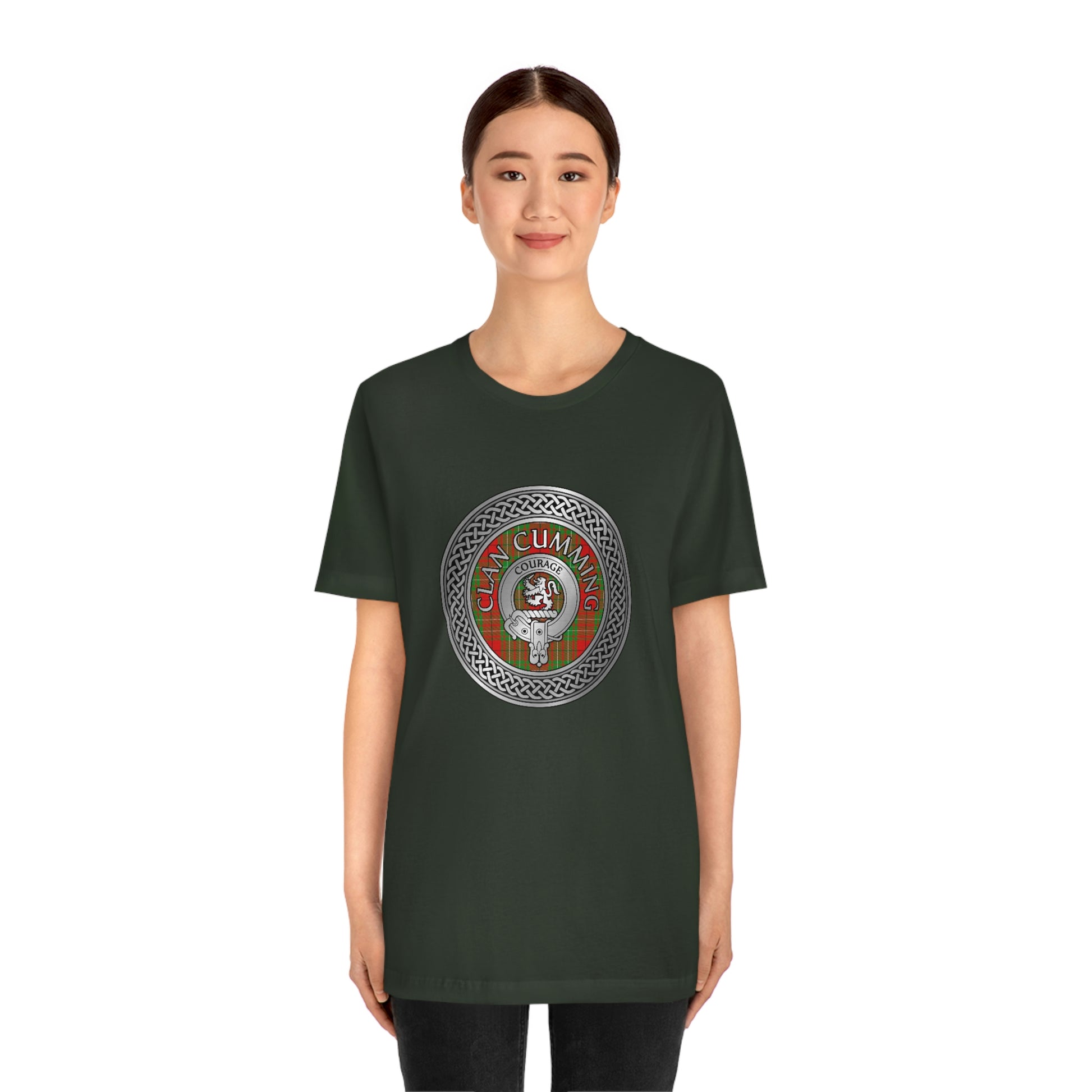 Clan Cumming Crest & Tartan Knot T-Shirt