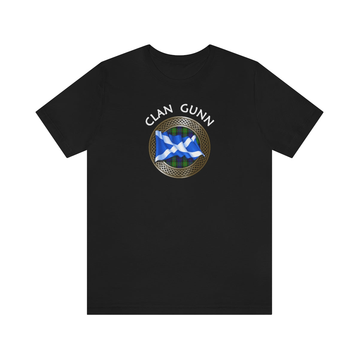 Clan Gunn Tartan Knot & Flag T-Shirt