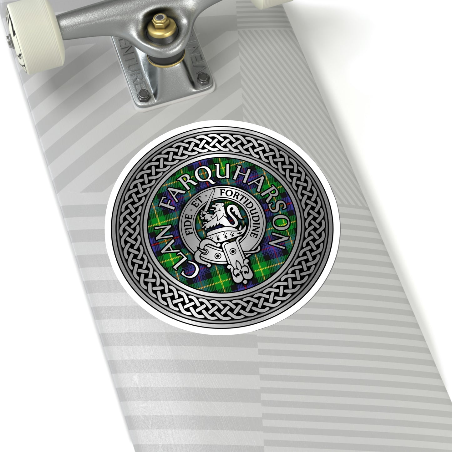 Clan Farquharson Crest & Tartan Kiss-Cut Stickers