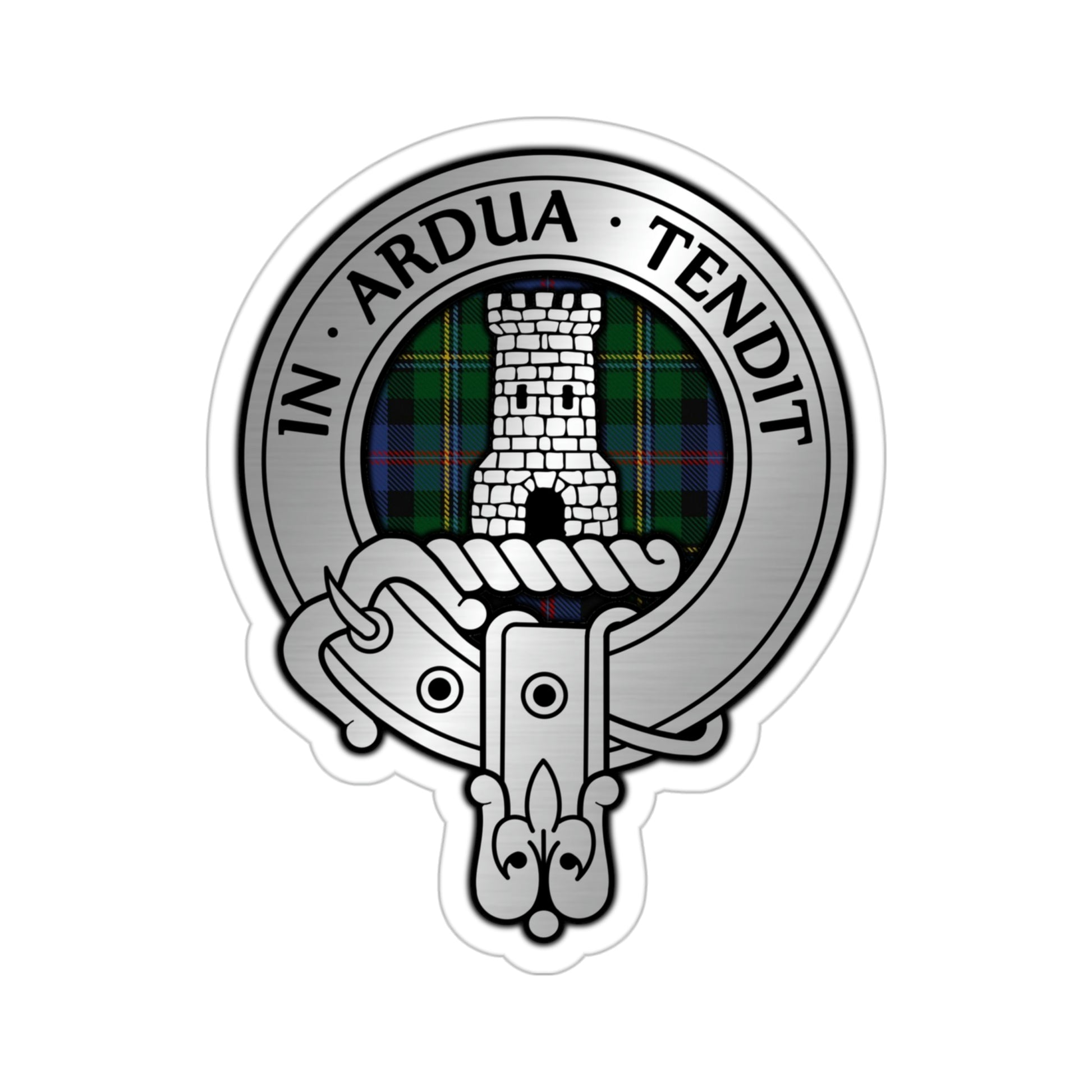 Clan Malcolm Crest & Tartan Kiss-Cut Stickers