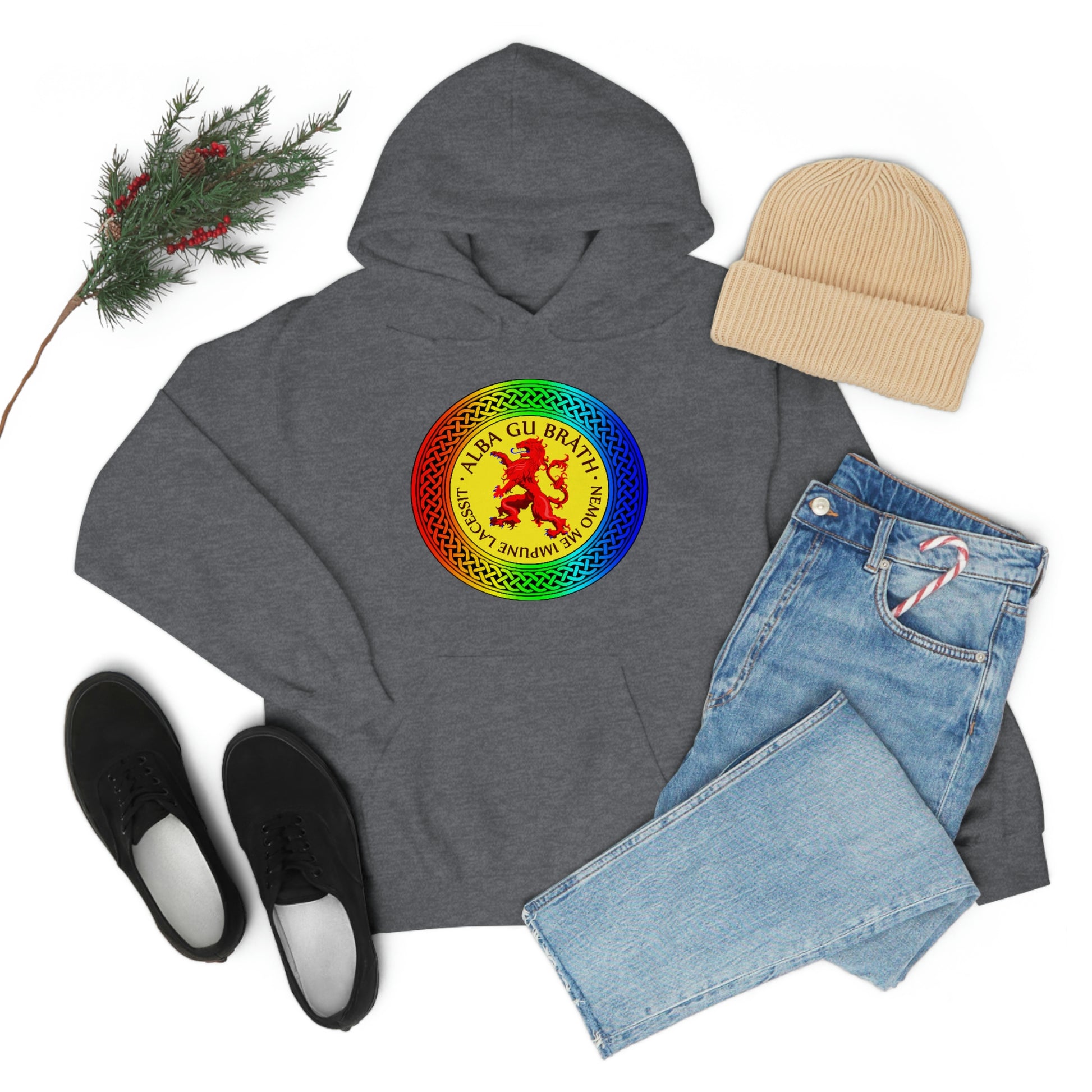 Alba Gu Brath Lion Rampant Rainbow Knot Unisex Heavy Blend™ Hooded Sweatshirt