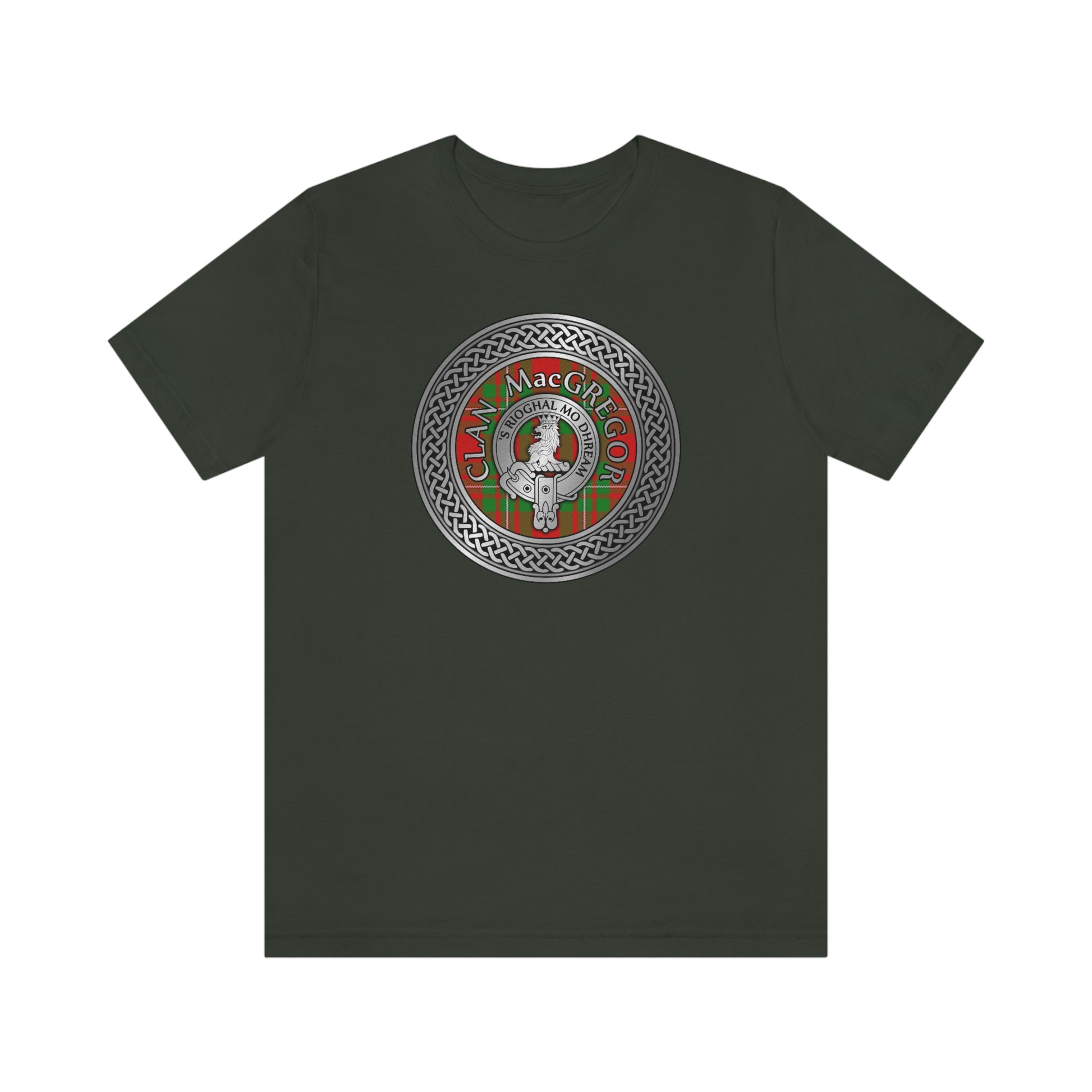 Clan MacGregor Tartan & Crest in Celtic Knot T-Shirt