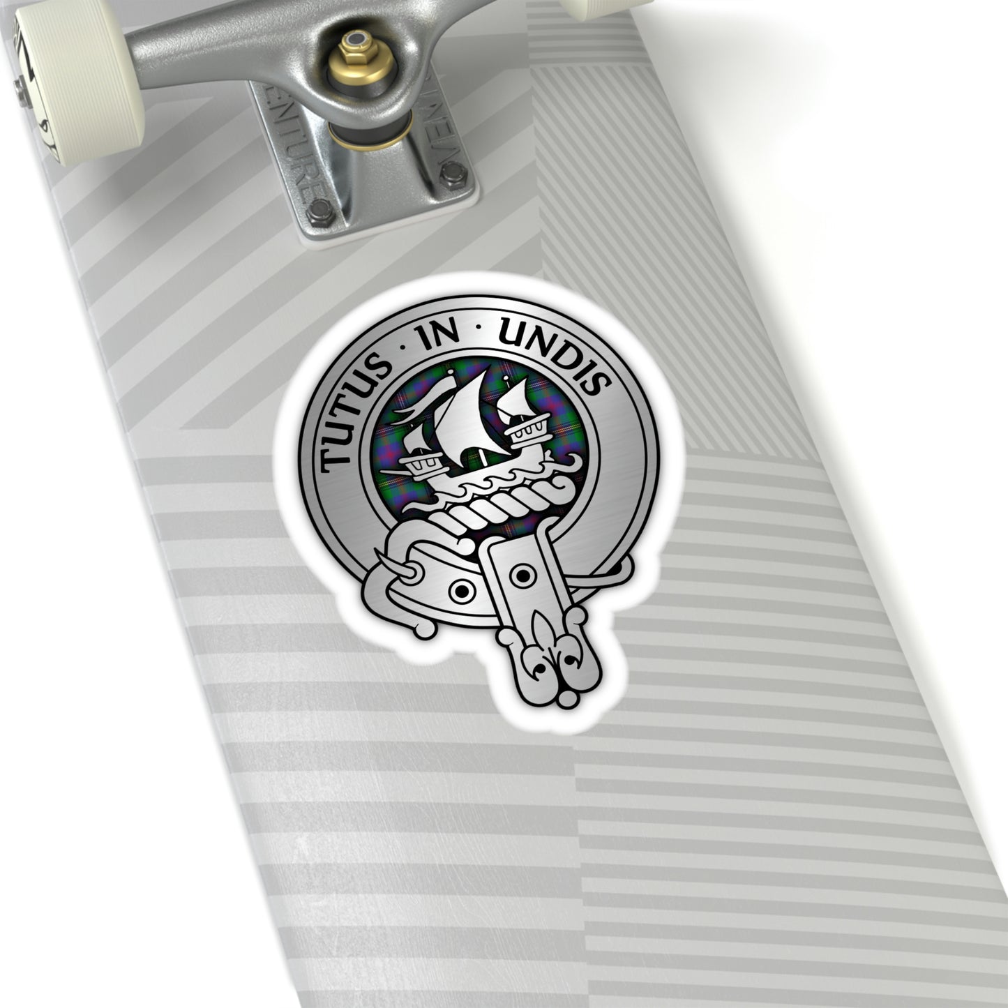 Clan Wood Crest & Tartan Kiss-Cut Stickers