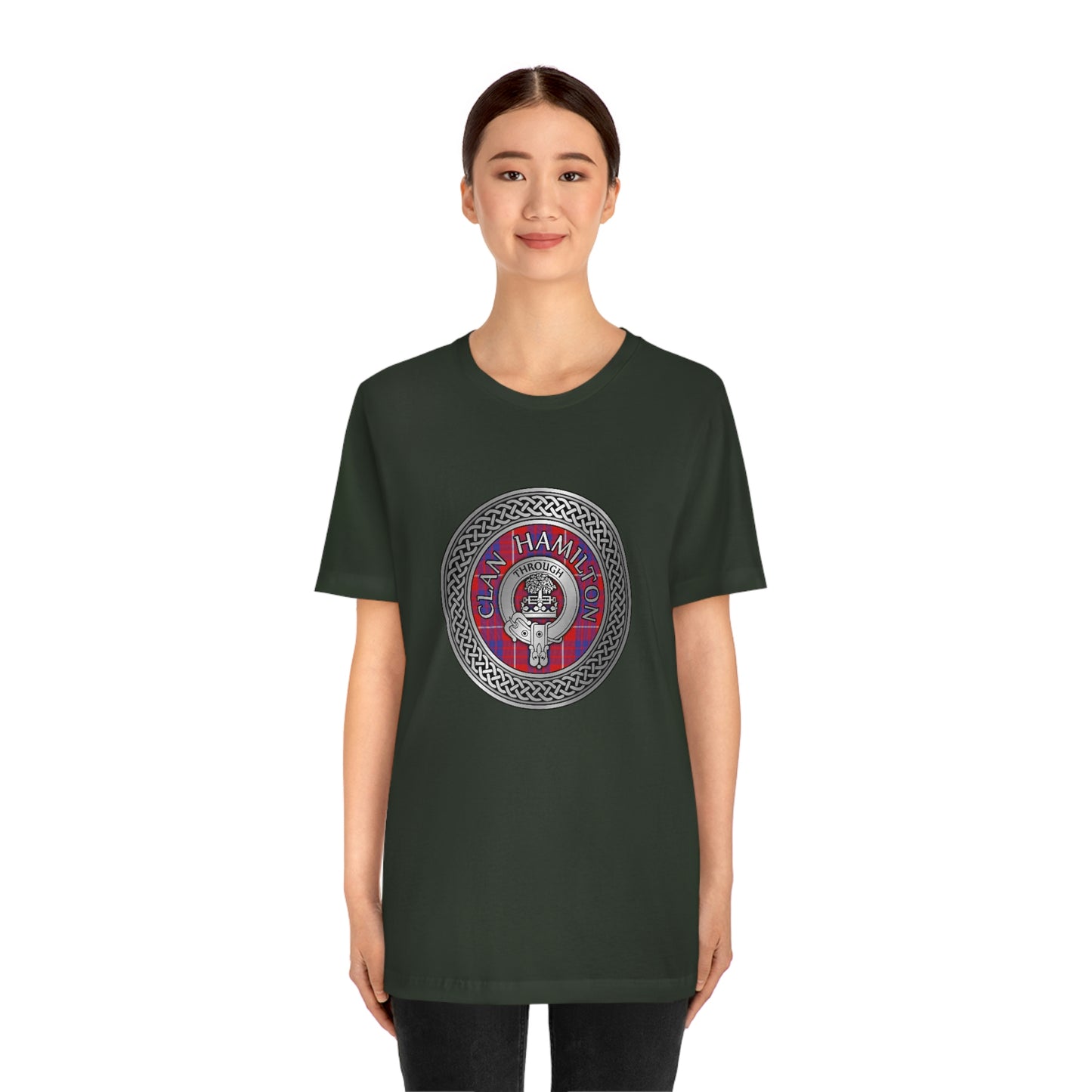 Clan Hamilton Crest & Tartan Knot T-Shirt