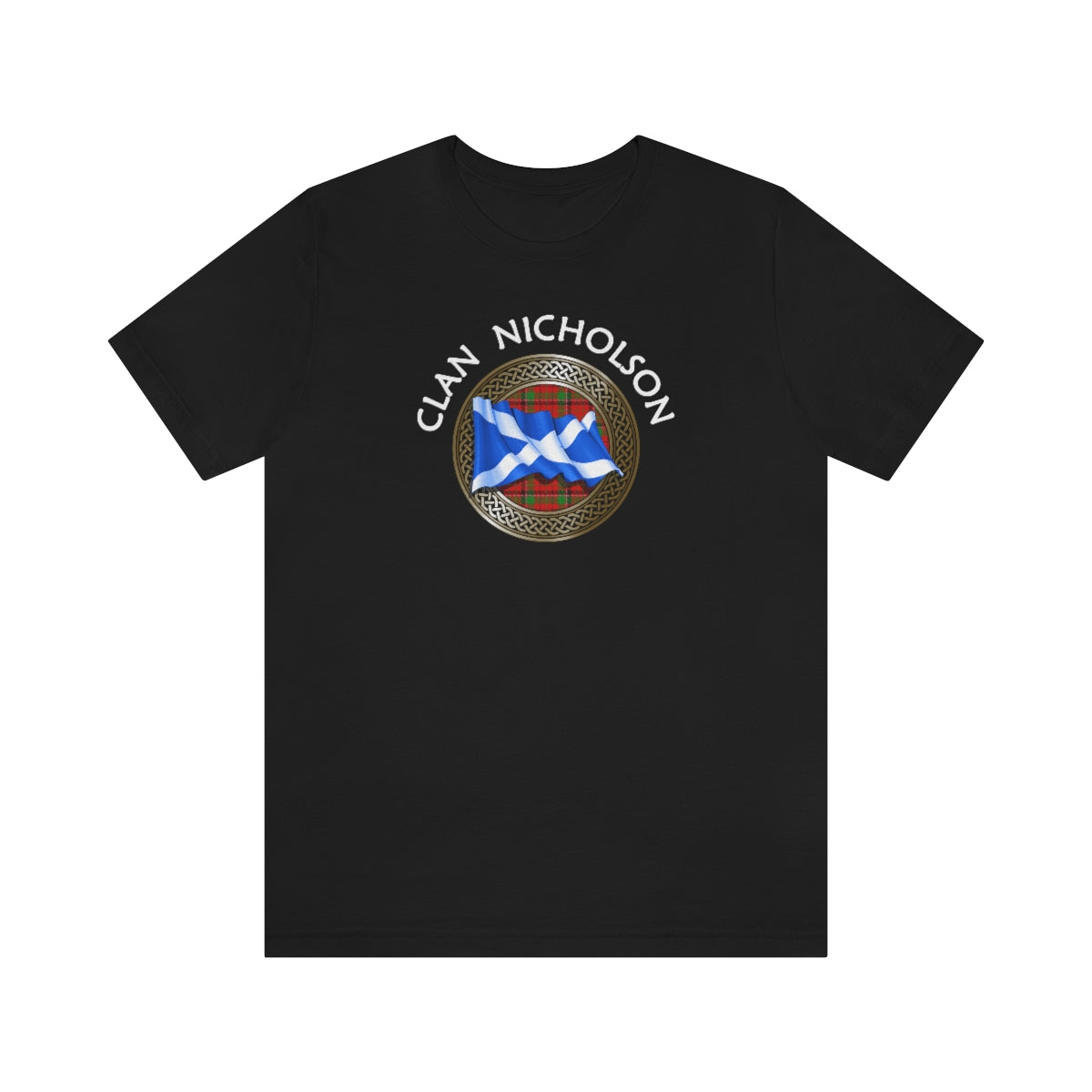 Clan Nicholson Tartan Knot & Flag T-Shirt