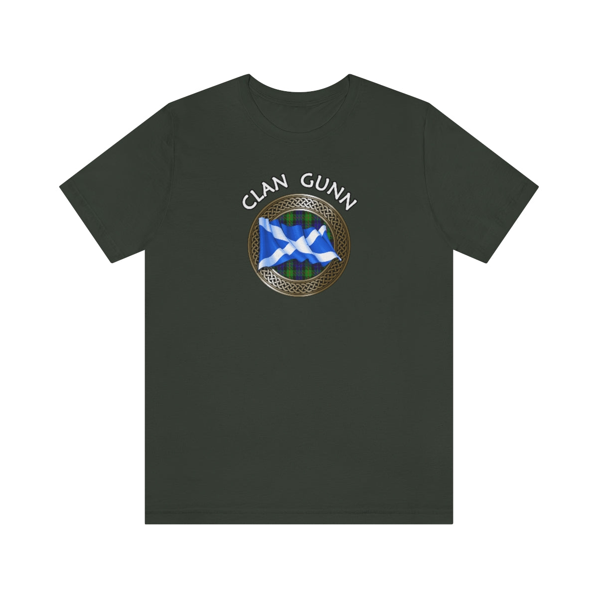 Clan Gunn Tartan Knot & Flag T-Shirt