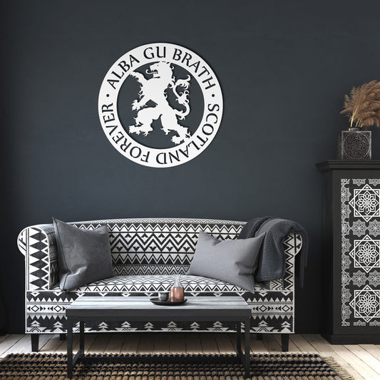 Alba Gu Brath - Scotland Forever - Lion Rampant Metal Wall Art