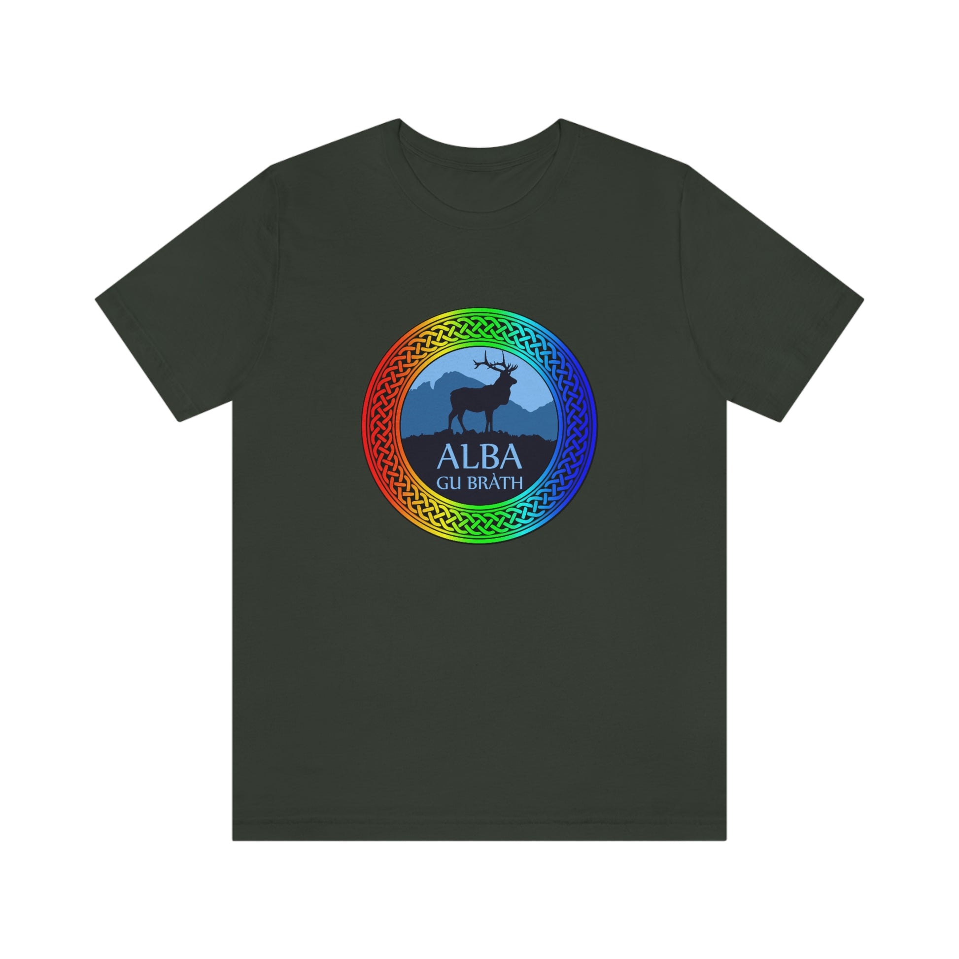 Alba Gu Brath Stag & Rainbow Knot T-Shirt