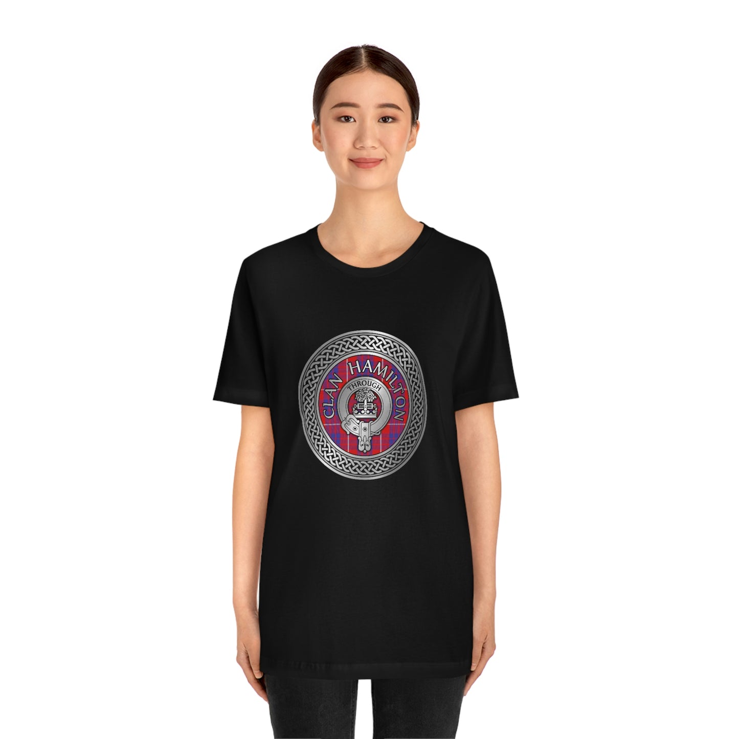Clan Hamilton Crest & Tartan Knot T-Shirt