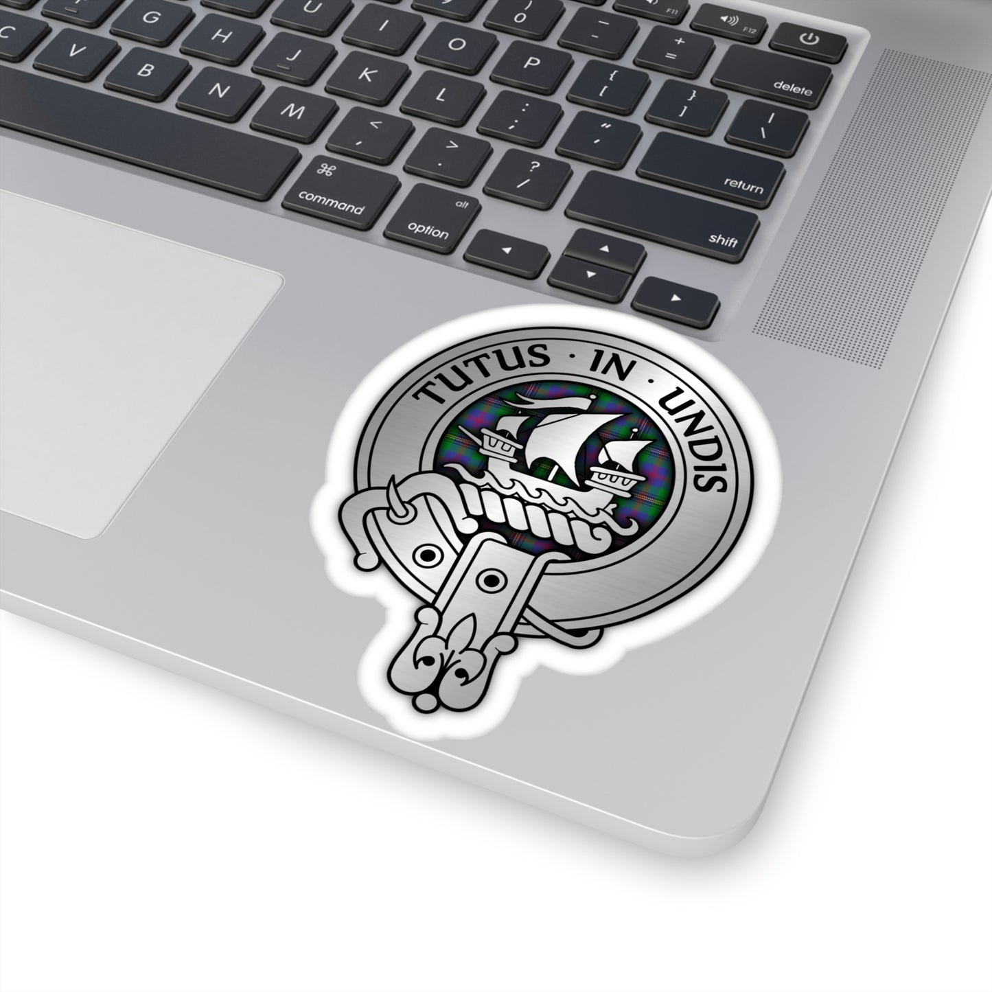 Clan Wood Crest & Tartan Kiss-Cut Stickers