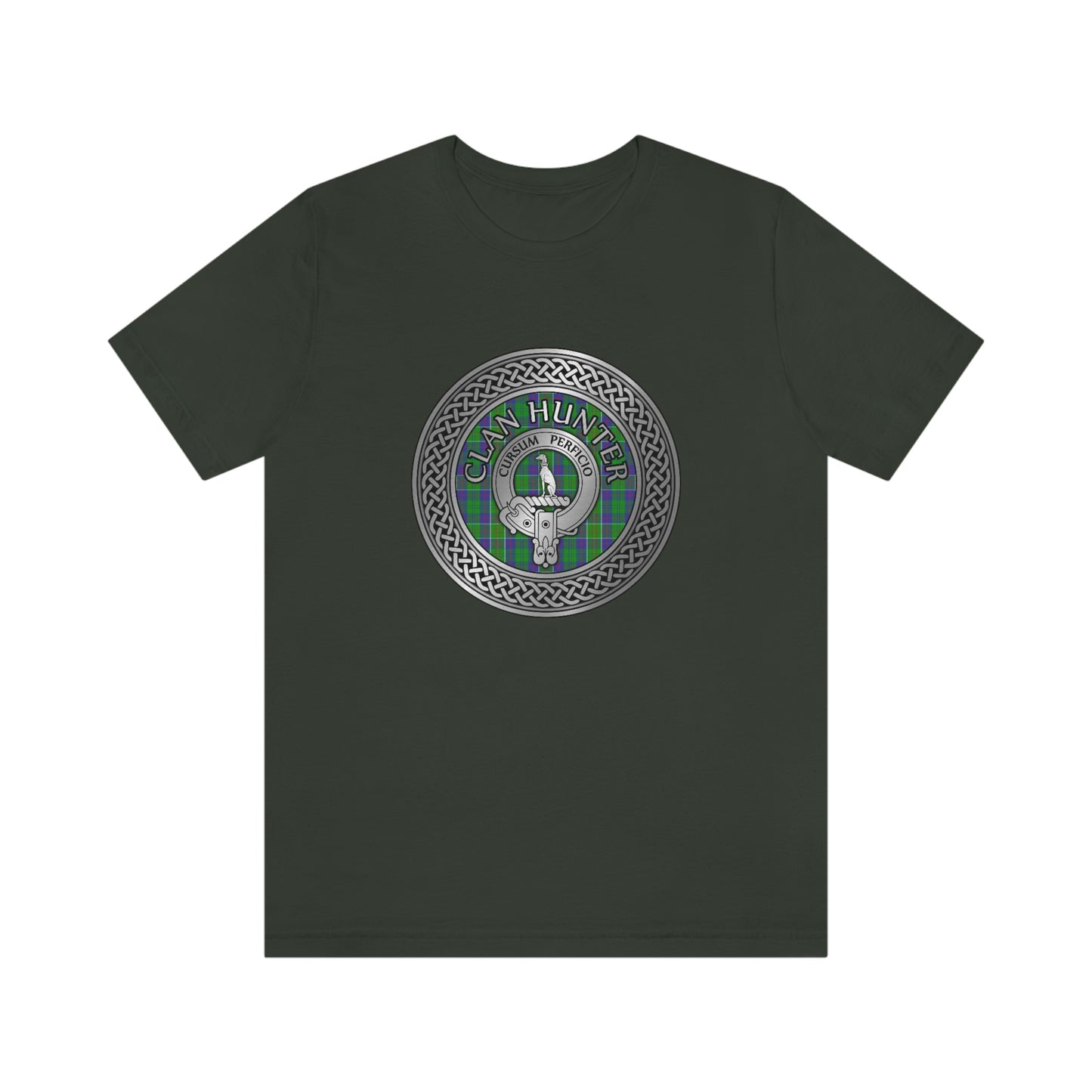Clan Hunter Crest & Tartan Knot T-Shirt