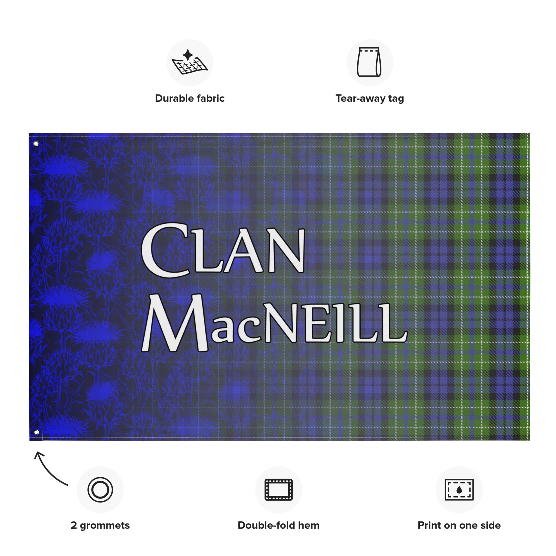 Clan MacNeill of Gigha Tartan & Thistle Flag