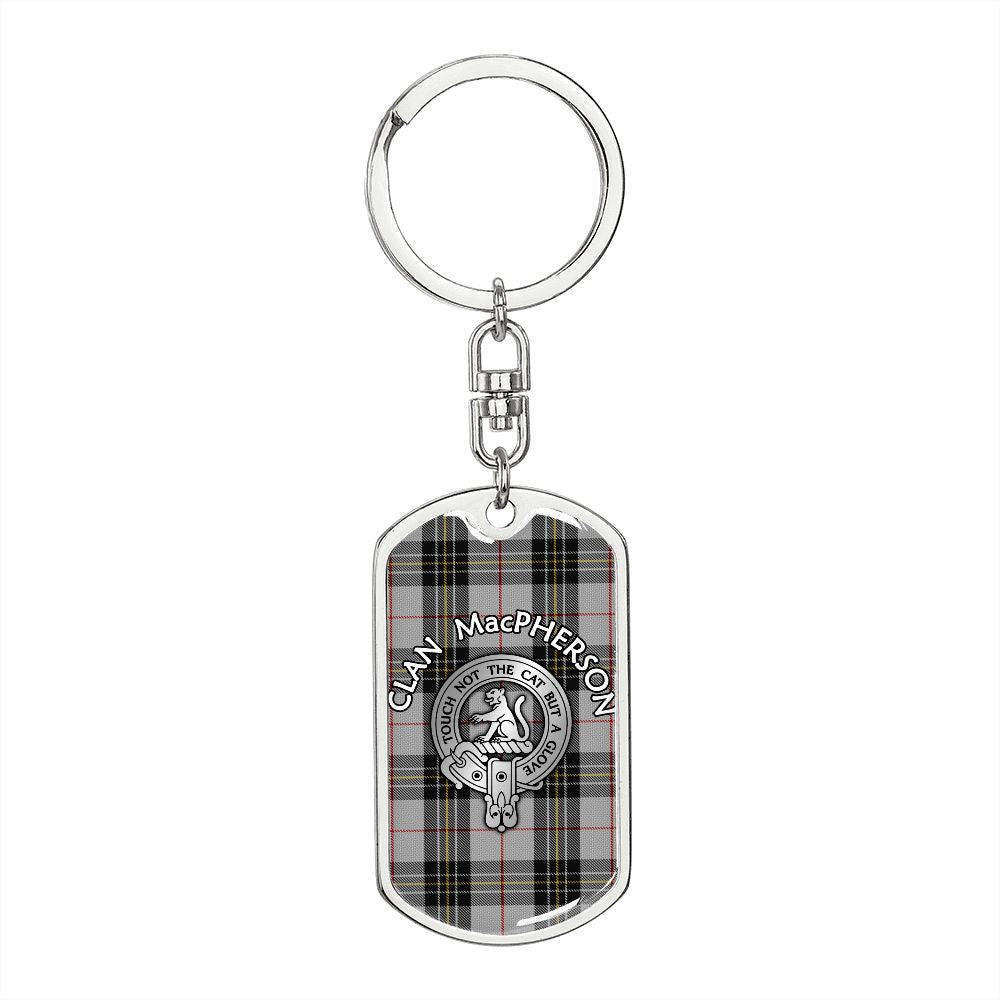 Clan MacPherson Crest & Tartan Dog Tag 2 Keychain