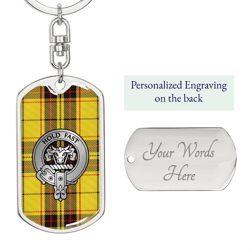 Clan MacLeod Crest & Tartan Dog Tag Keychain