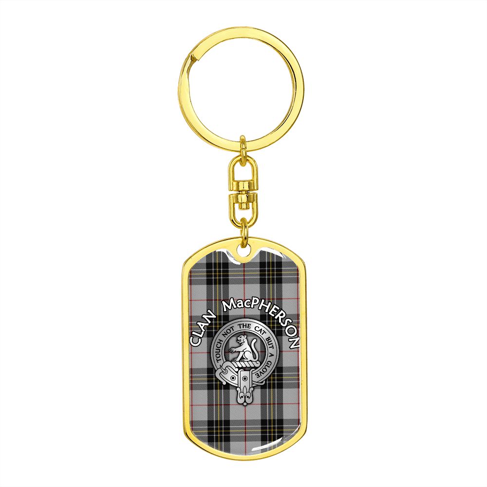 Clan MacPherson Crest & Tartan Dog Tag 2 Keychain