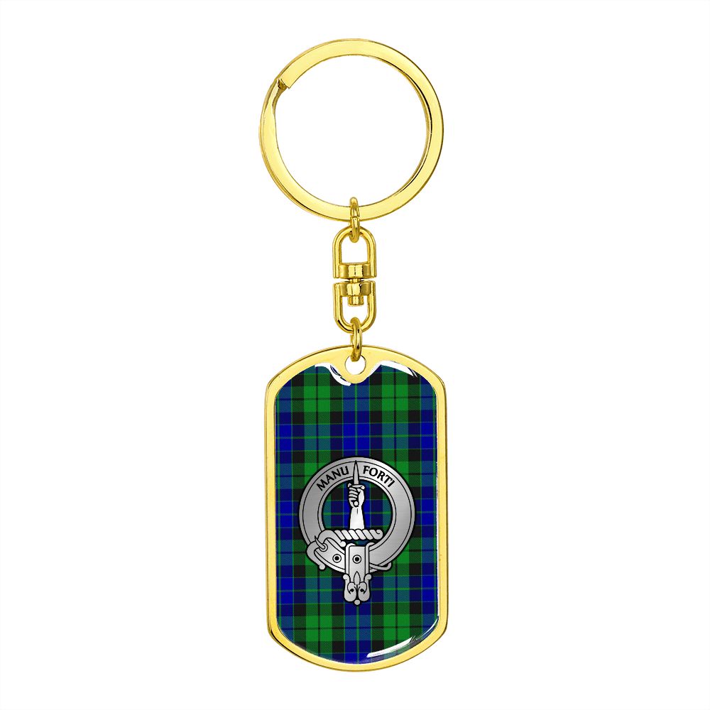 Clan MacKay Crest & Tartan Dog Tag Keychain