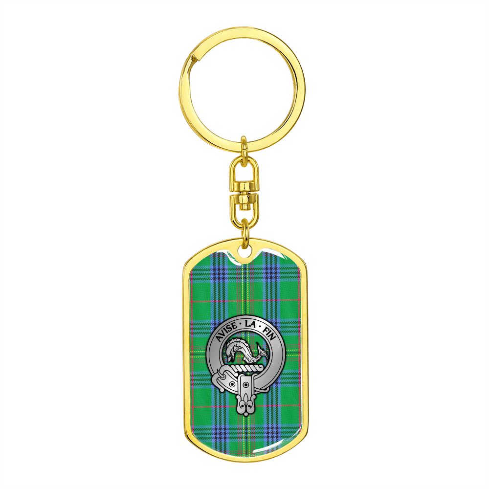 Clan Kennedy Crest & Tartan Dog Tag Keychain