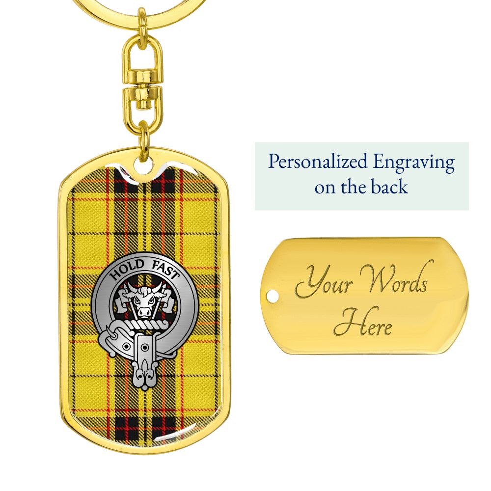 Clan MacLeod Crest & Tartan Dog Tag Keychain