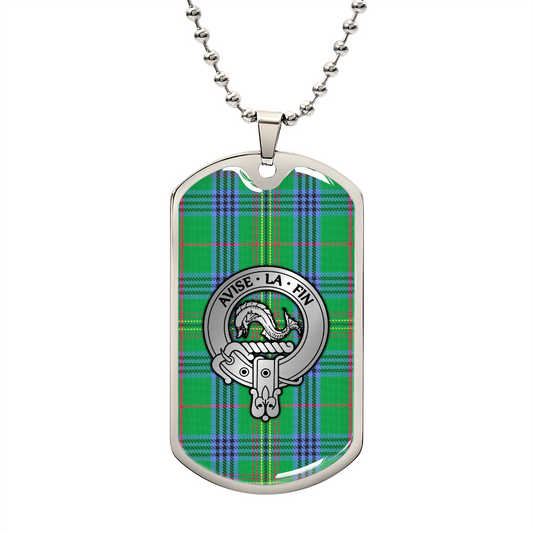 Clan Kennedy Crest & Tartan Dog Tag