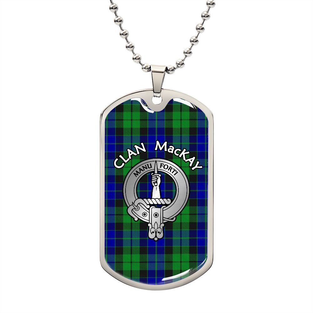 Clan MacKay Crest & Tartan Dog Tag