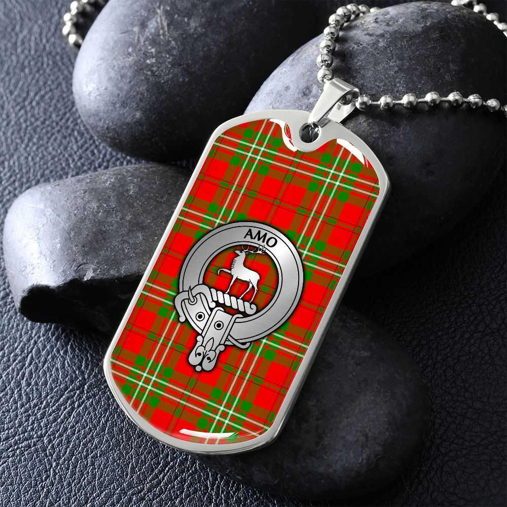 Clan Scott Crest & Tartan Dog Tag Necklace
