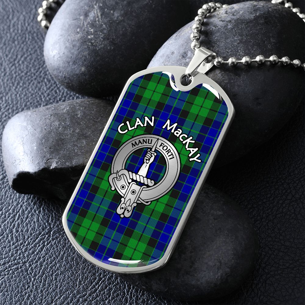 Clan MacKay Crest & Tartan Dog Tag