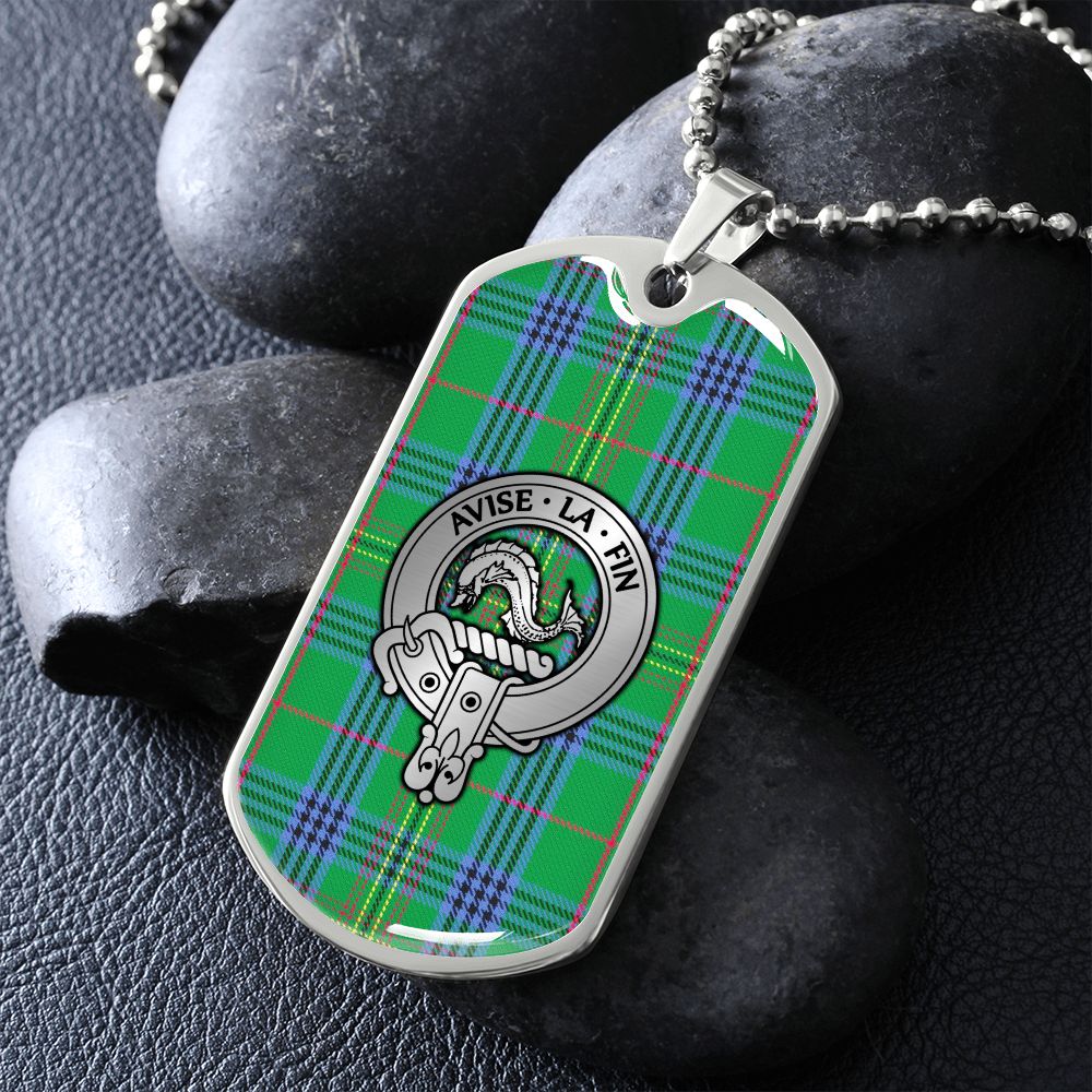 Clan Kennedy Crest & Tartan Dog Tag