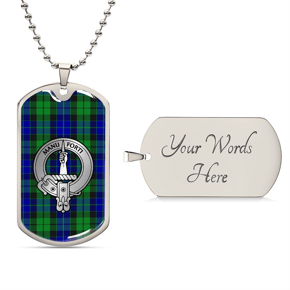 Clan MacKay Crest & Tartan Dog Tag