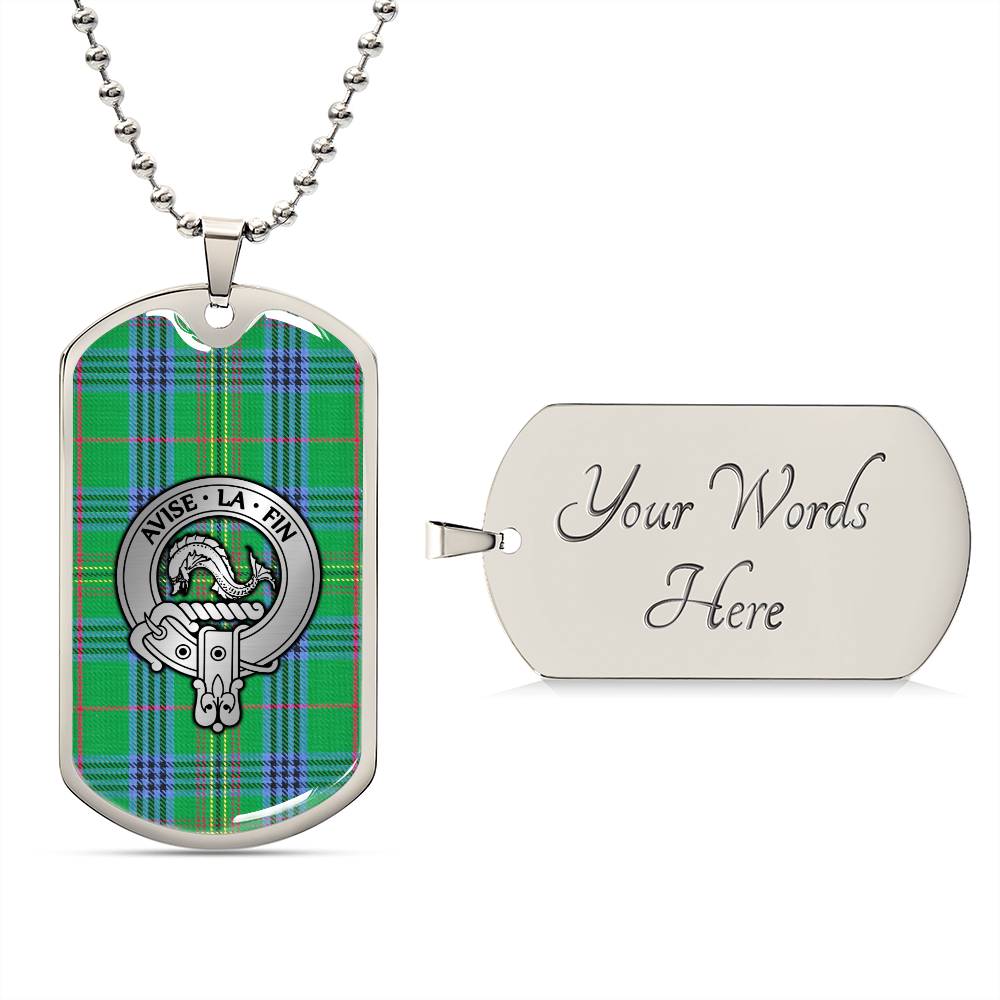 Clan Kennedy Crest & Tartan Dog Tag