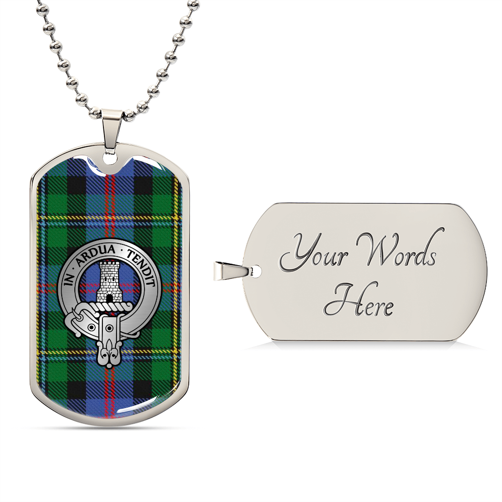 Clan Malcolm Crest & Tartan Dog Tag