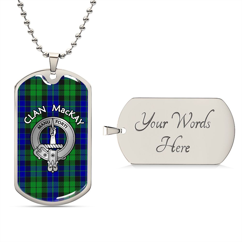 Clan MacKay Crest & Tartan Dog Tag
