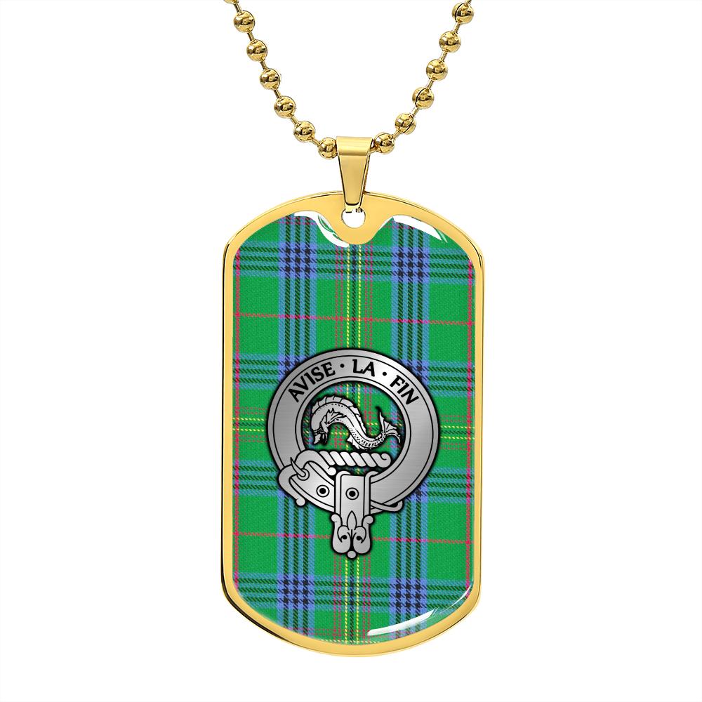 Clan Kennedy Crest & Tartan Dog Tag