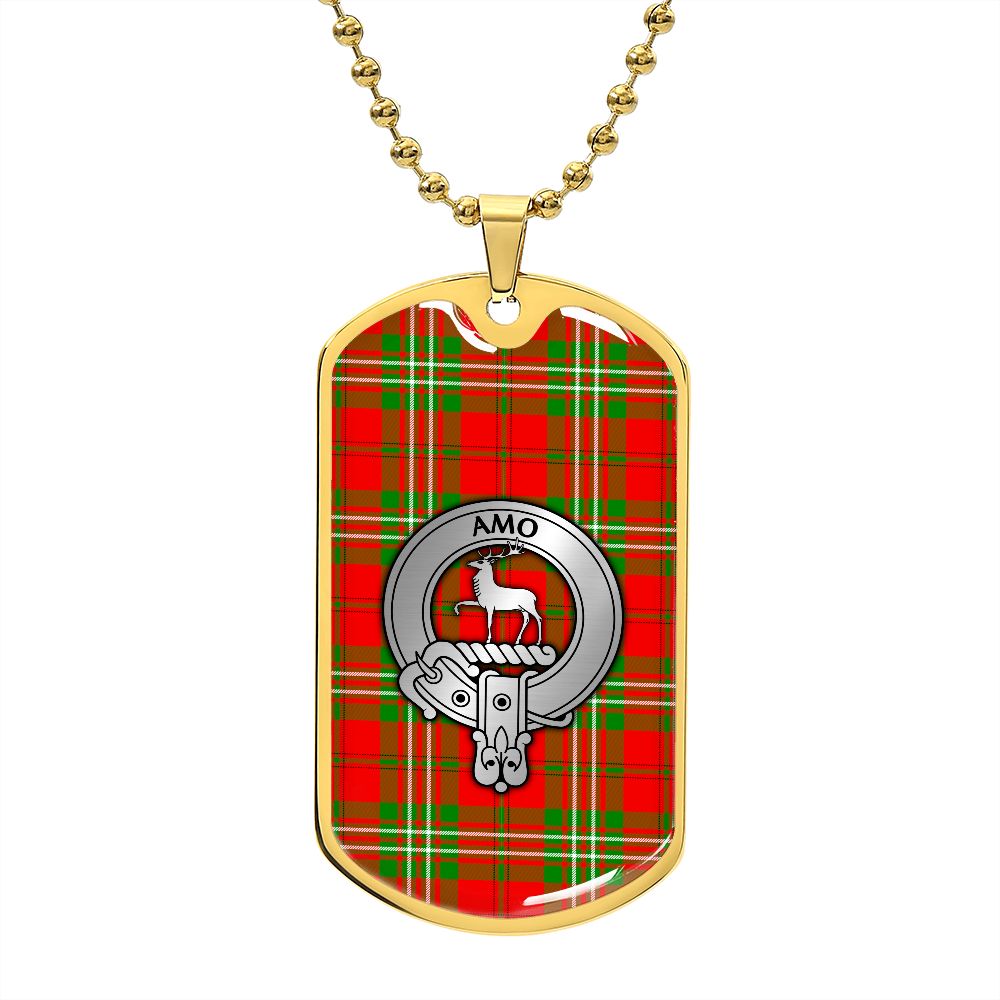 Clan Scott Crest & Tartan Dog Tag Necklace