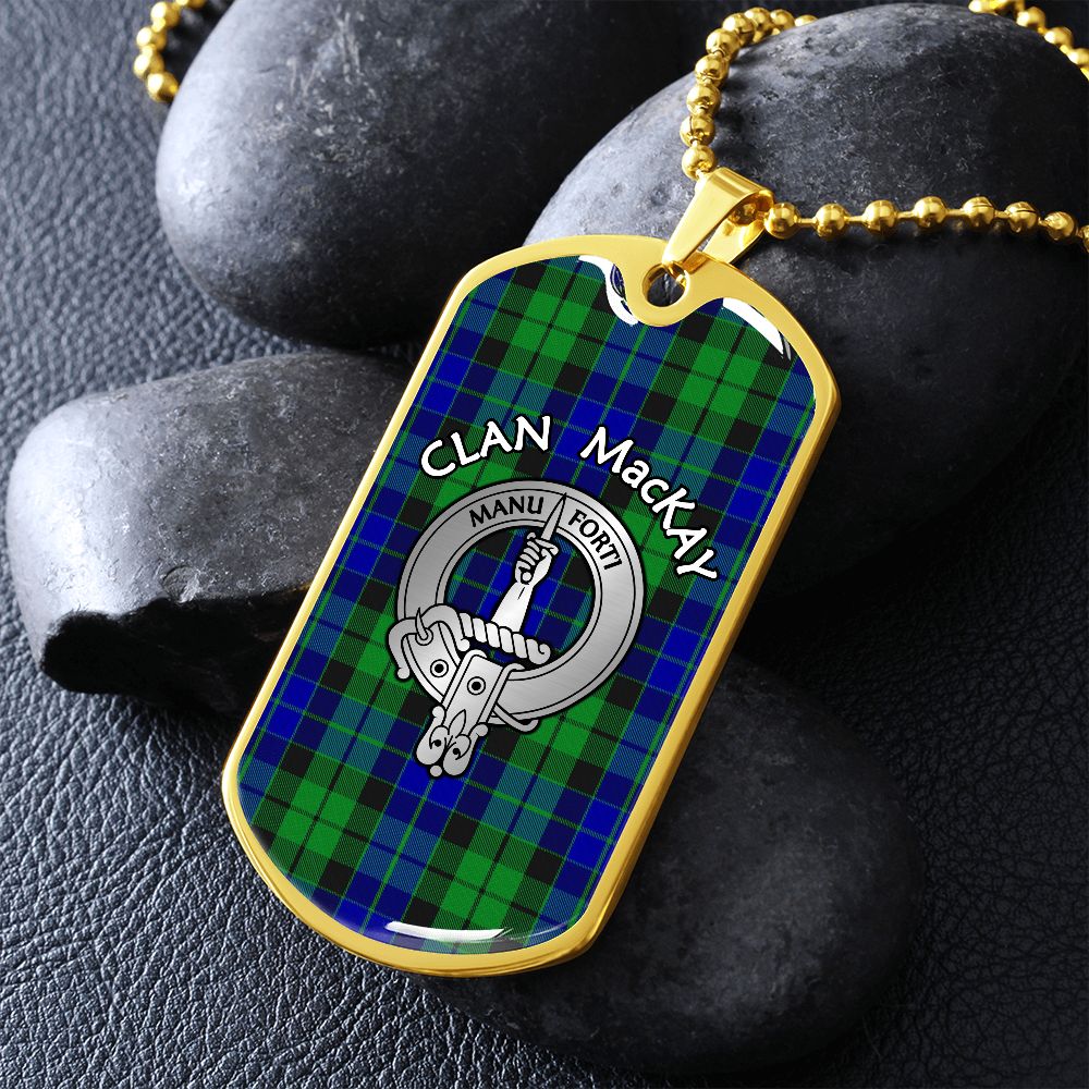Clan MacKay Crest & Tartan Dog Tag