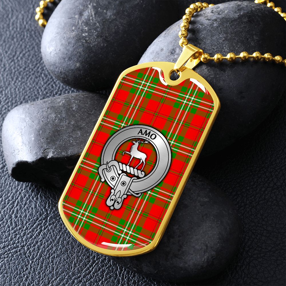 Clan Scott Crest & Tartan Dog Tag Necklace