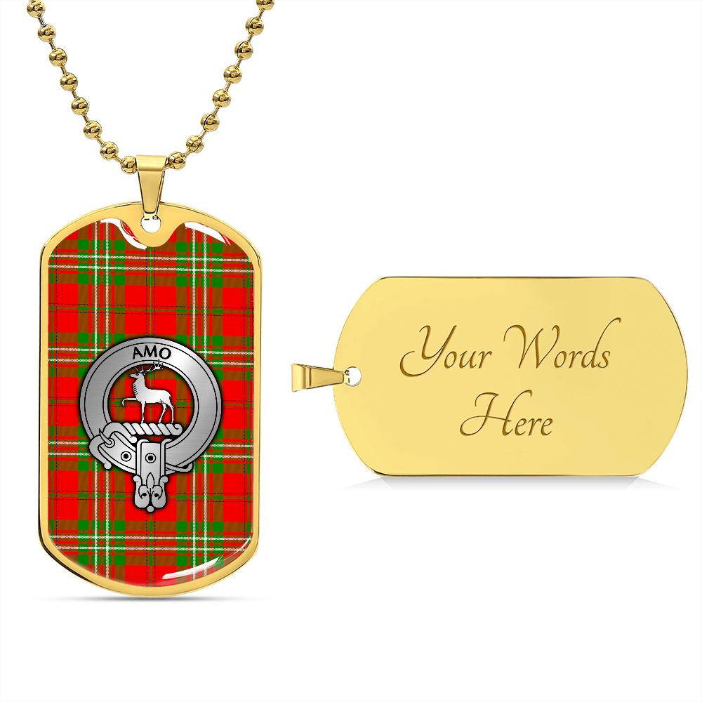 Clan Scott Crest & Tartan Dog Tag Necklace