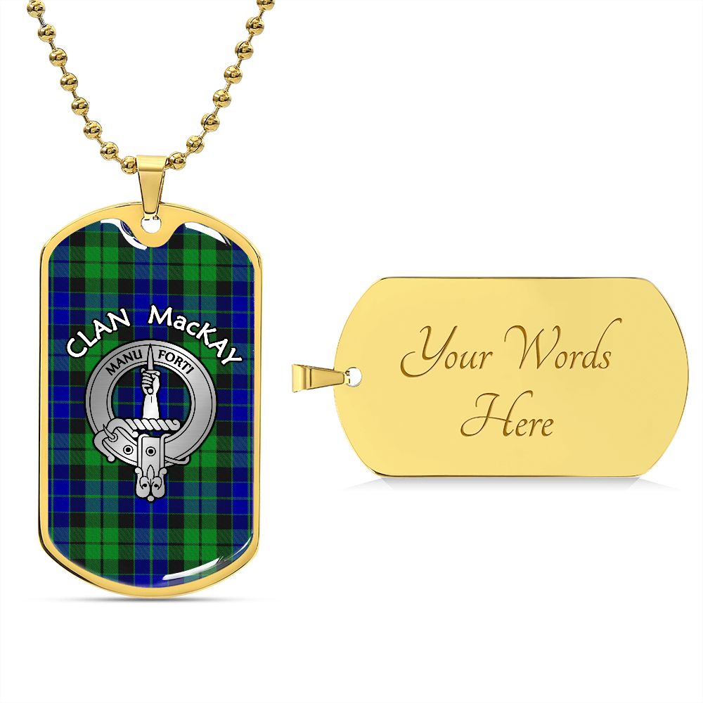 Clan MacKay Crest & Tartan Dog Tag