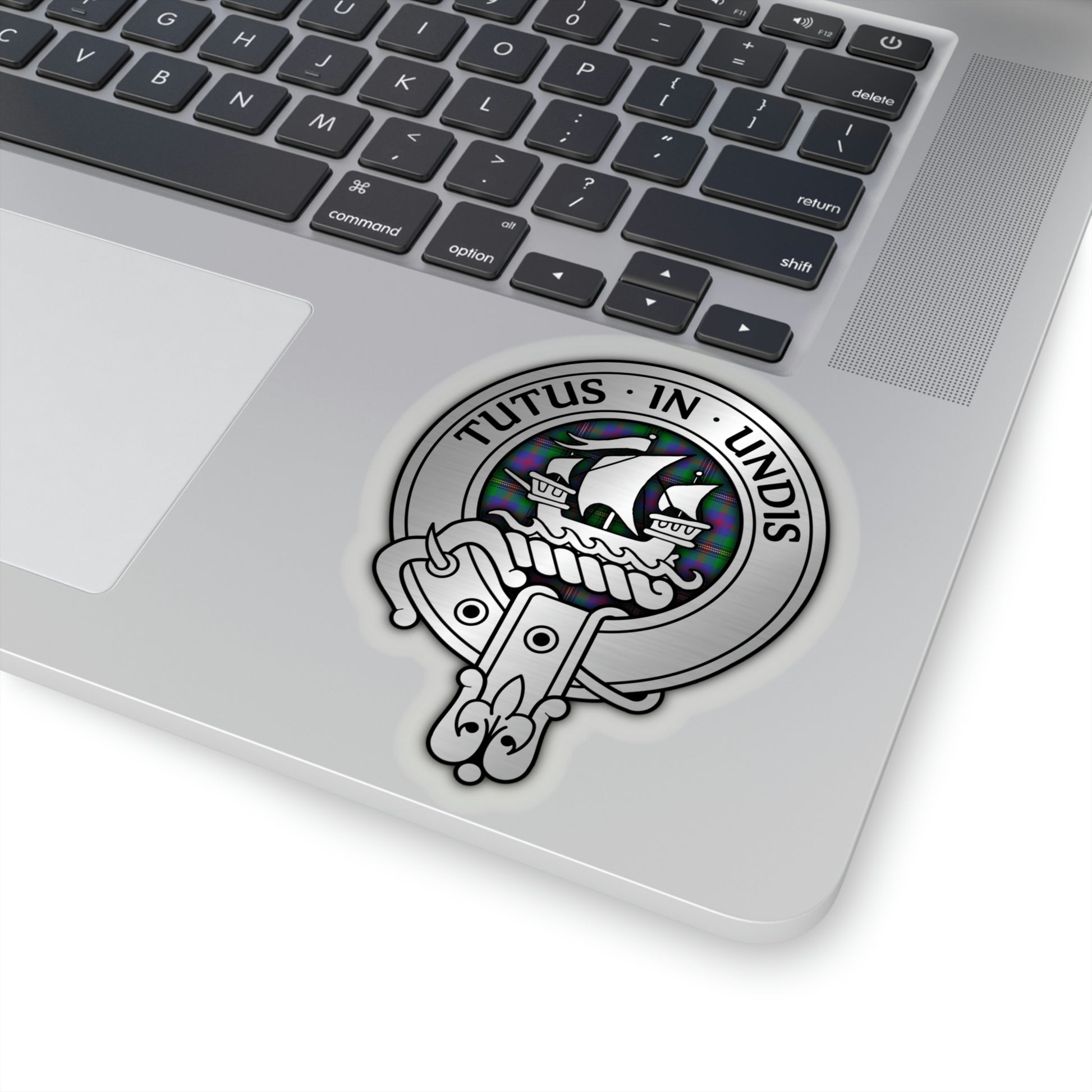 Clan Wood Crest & Tartan Kiss-Cut Stickers