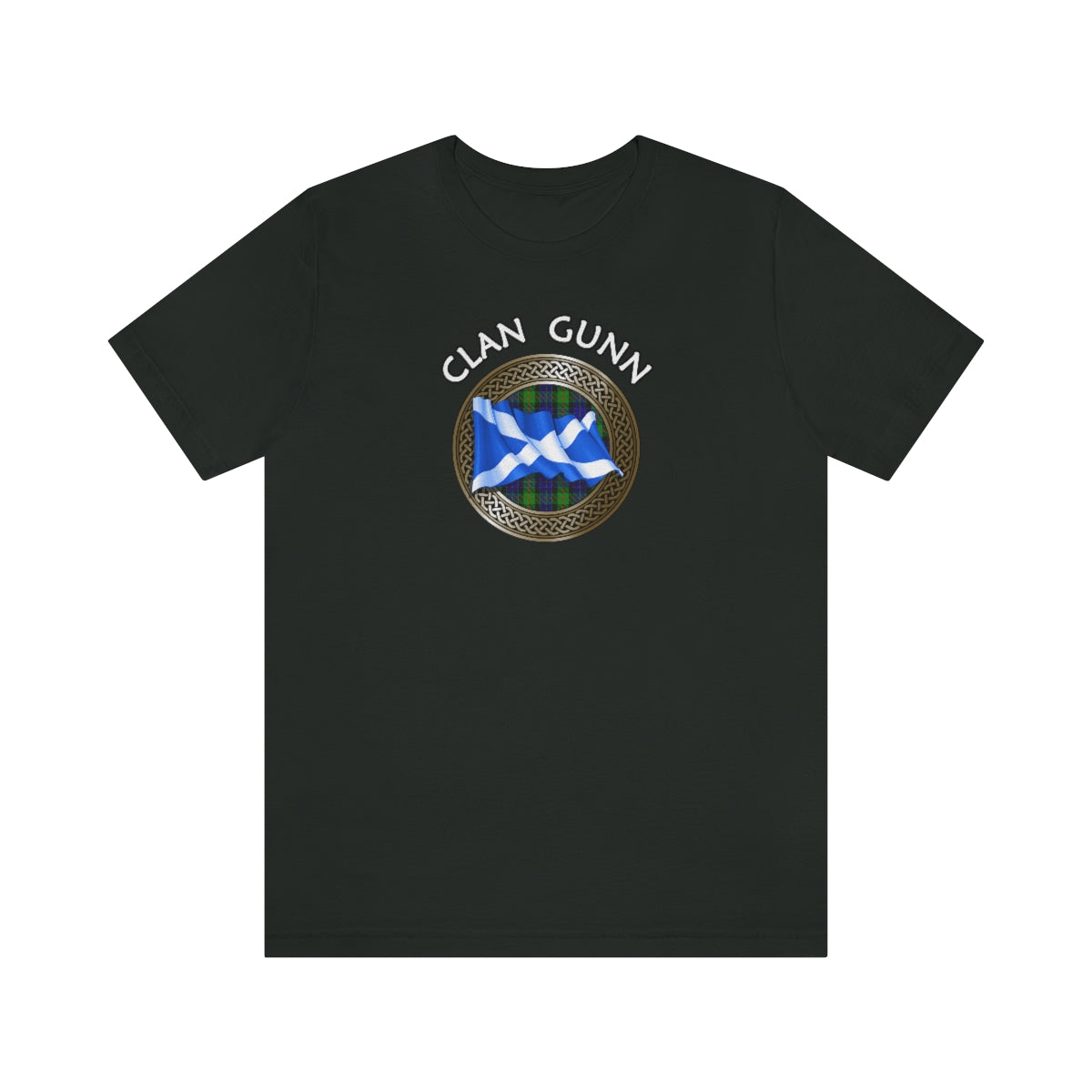 Clan Gunn Tartan Knot & Flag T-Shirt