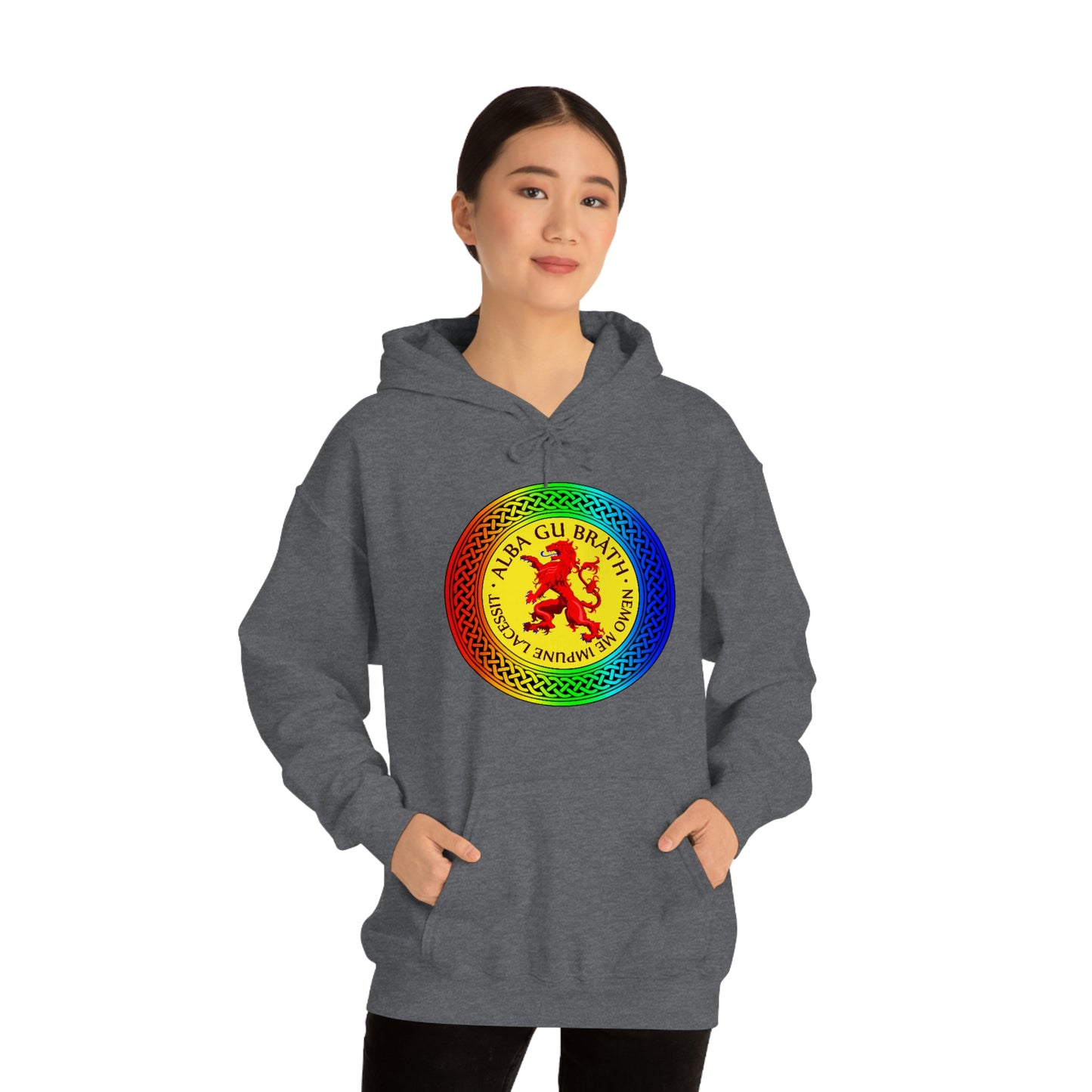 Alba Gu Brath Lion Rampant Rainbow Knot Unisex Heavy Blend™ Hooded Sweatshirt