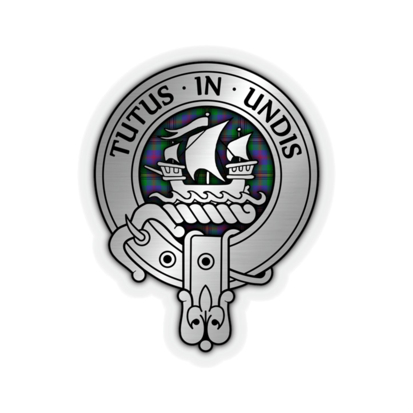 Clan Wood Crest & Tartan Kiss-Cut Stickers