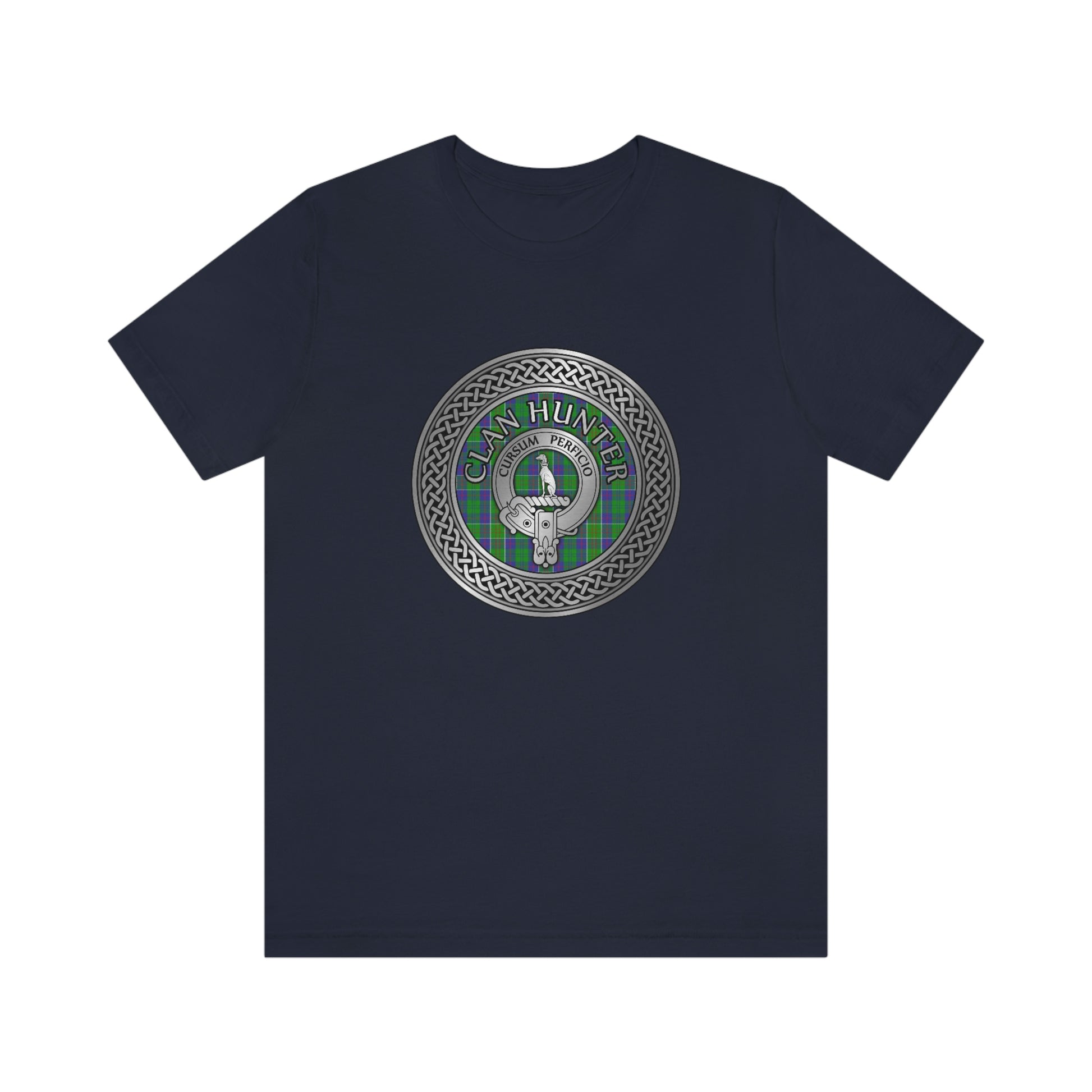 Clan Hunter Crest & Tartan Knot T-Shirt