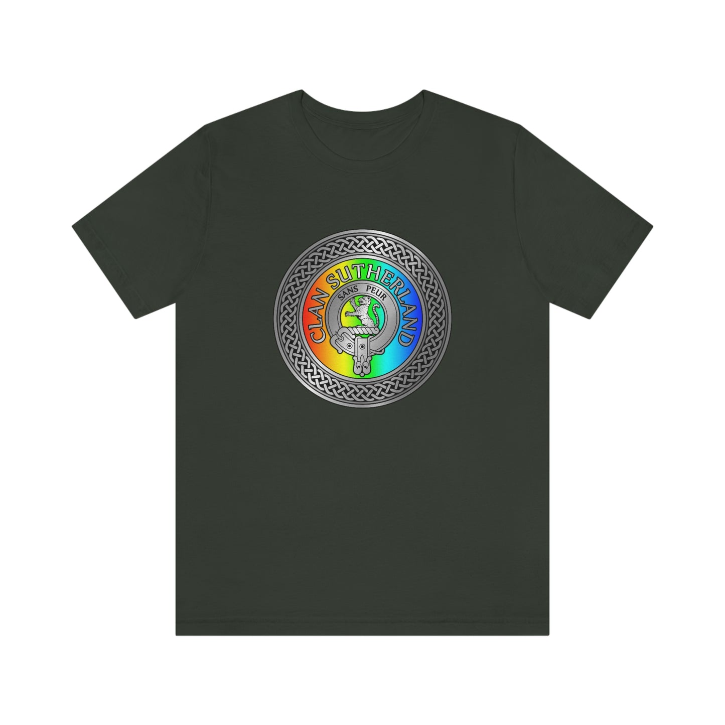 Clan Sutherland Crest & Rainbow Knot T-Shirt