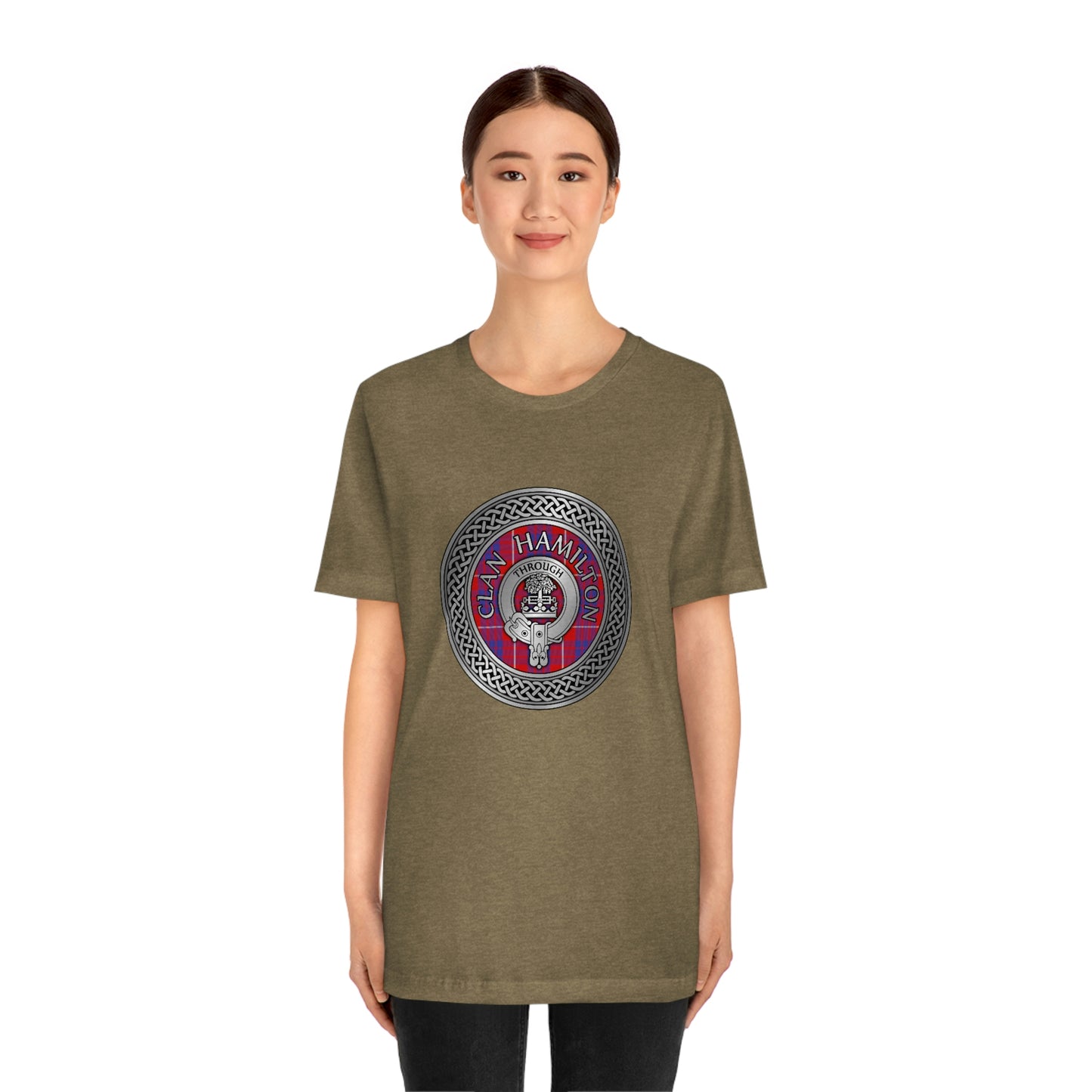 Clan Hamilton Crest & Tartan Knot T-Shirt