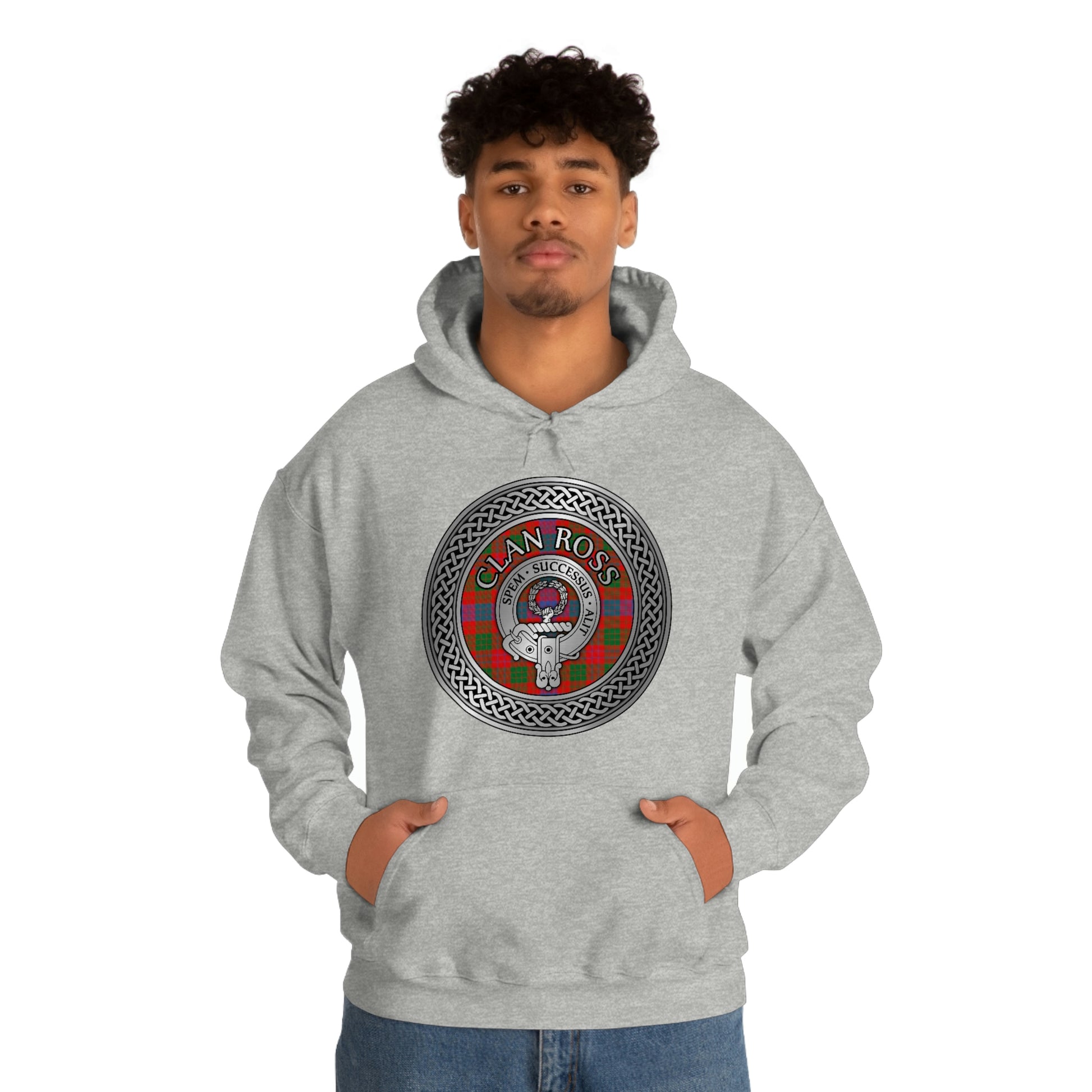 Clan Ross Crest & Tartan Unisex Heavy Blend™ Hooded Sweatshirt