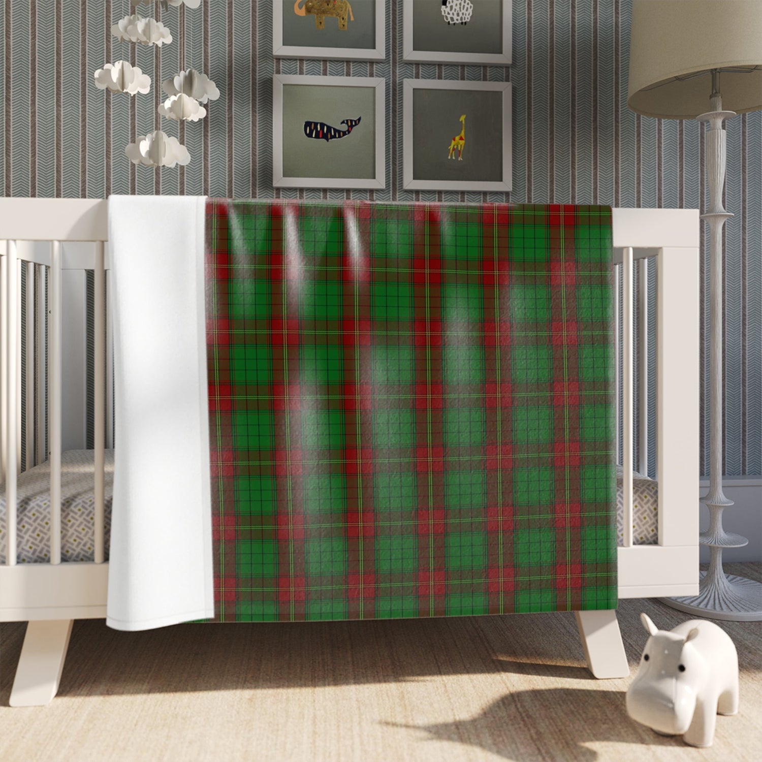 Irish Province Ulster Red Tartan Throw Blanket