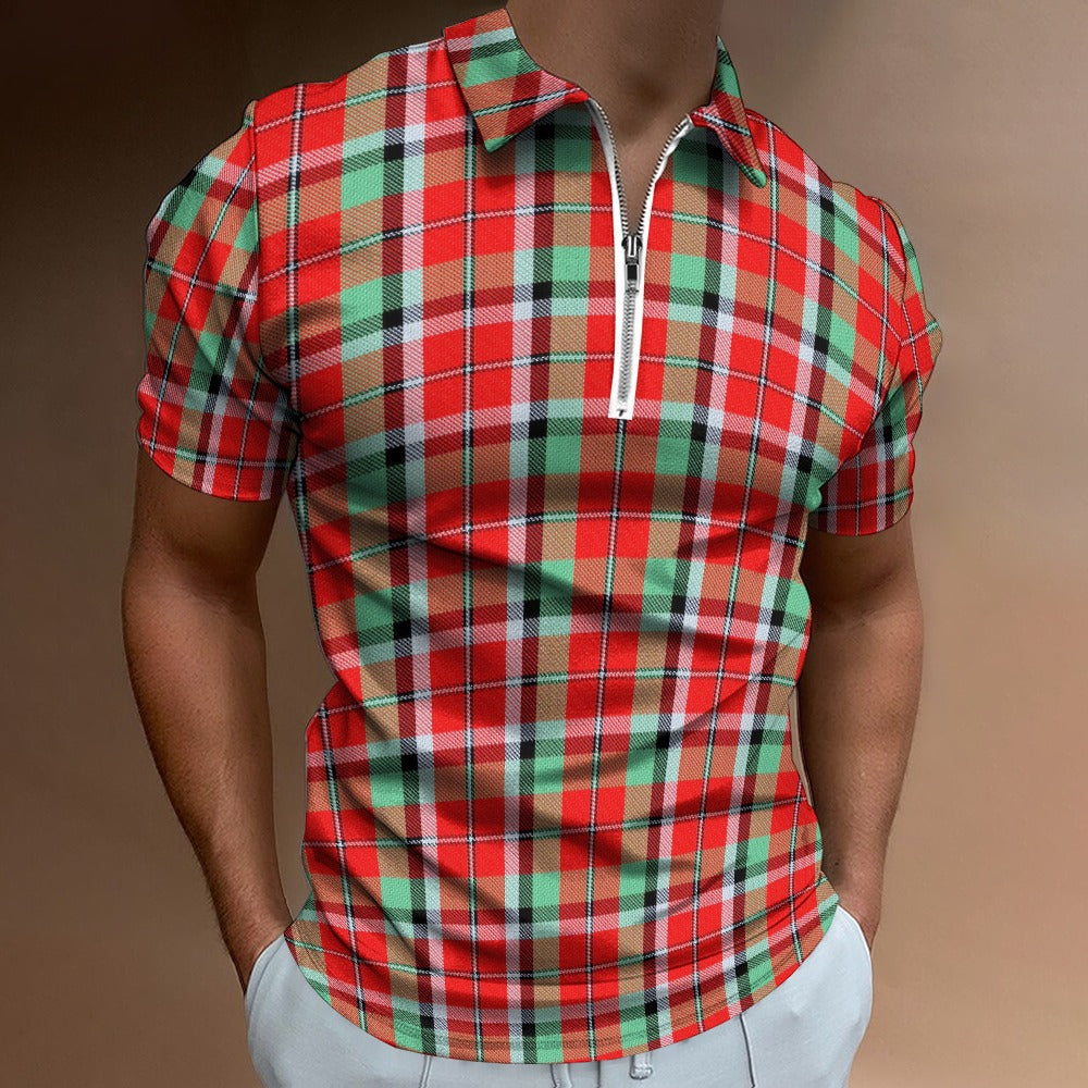 Clan Graham Red Tartan Short sleeve polo shirt