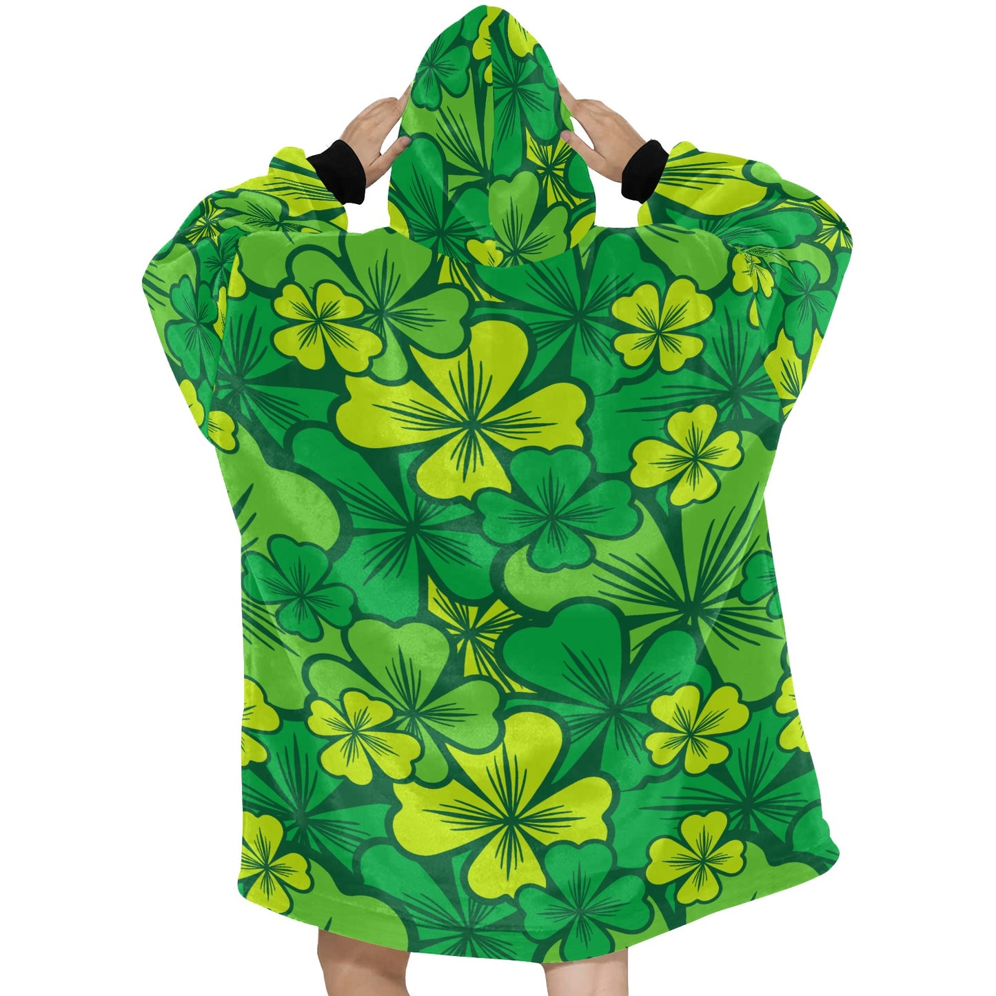 Irish Shamrock Blanket Hoodie for Women