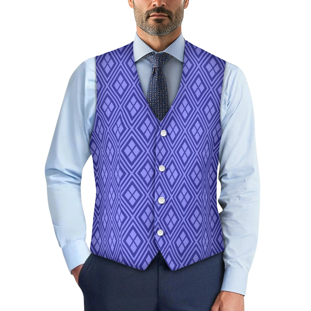 Wagara - Hishi Blue Suit vest jacket